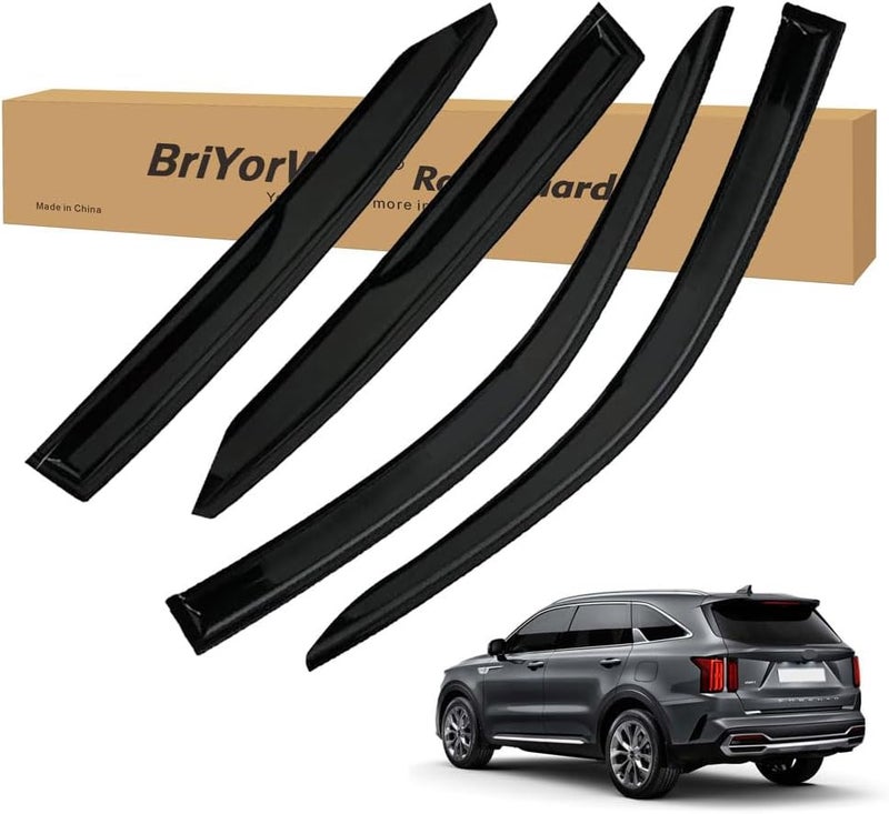 BriYorWay Vent Shades Rain Guards for Kia Sorento 2021 2022 2023 Accessories, for Kia Sorento Window Deflectors Window Visors - Image 1